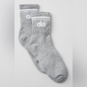 NWT ALO Yoga Gray half crew socks